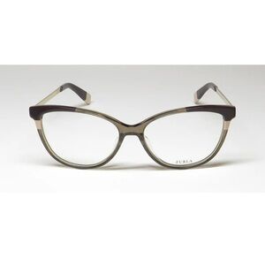 Furla VFU134 0ALV Eyeglasses Women's Black Full Rim Butterfly Shape 53mm